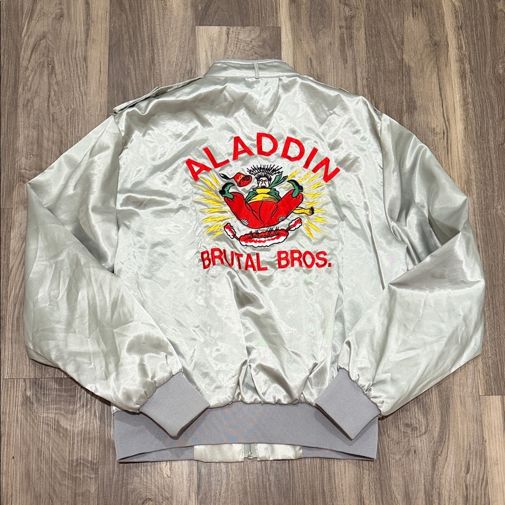 🔥 Vintage Aladdin Brutal Bros Satin Bomber Jacket
